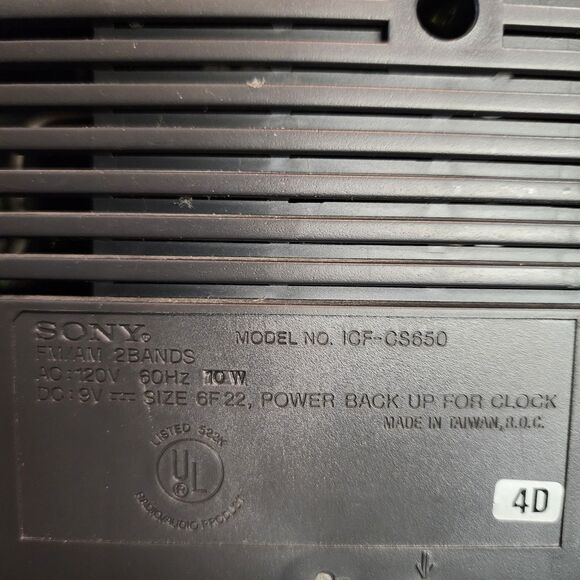 ​Sony Dream Machine ICF-CS650 AM/FM Dual Alarm Clock Radio Cassette Player Retro - Picture 10 of 11